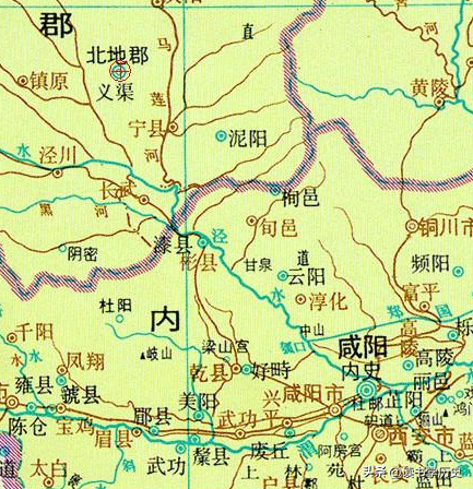 咸阳是哪个省的城市（陕西省咸阳市从古到今的地图区域演变）  第6张