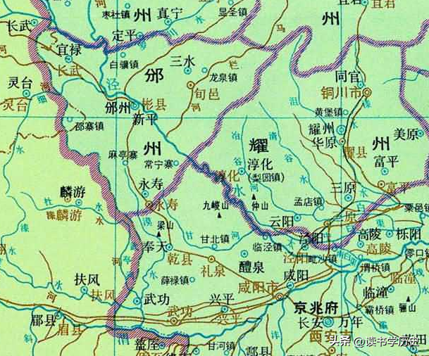 咸阳是哪个省的城市（陕西省咸阳市从古到今的地图区域演变）  第16张