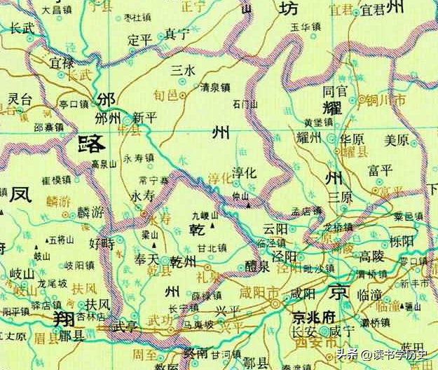 咸阳是哪个省的城市（陕西省咸阳市从古到今的地图区域演变）  第17张